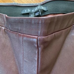 Theory leather cropped pants